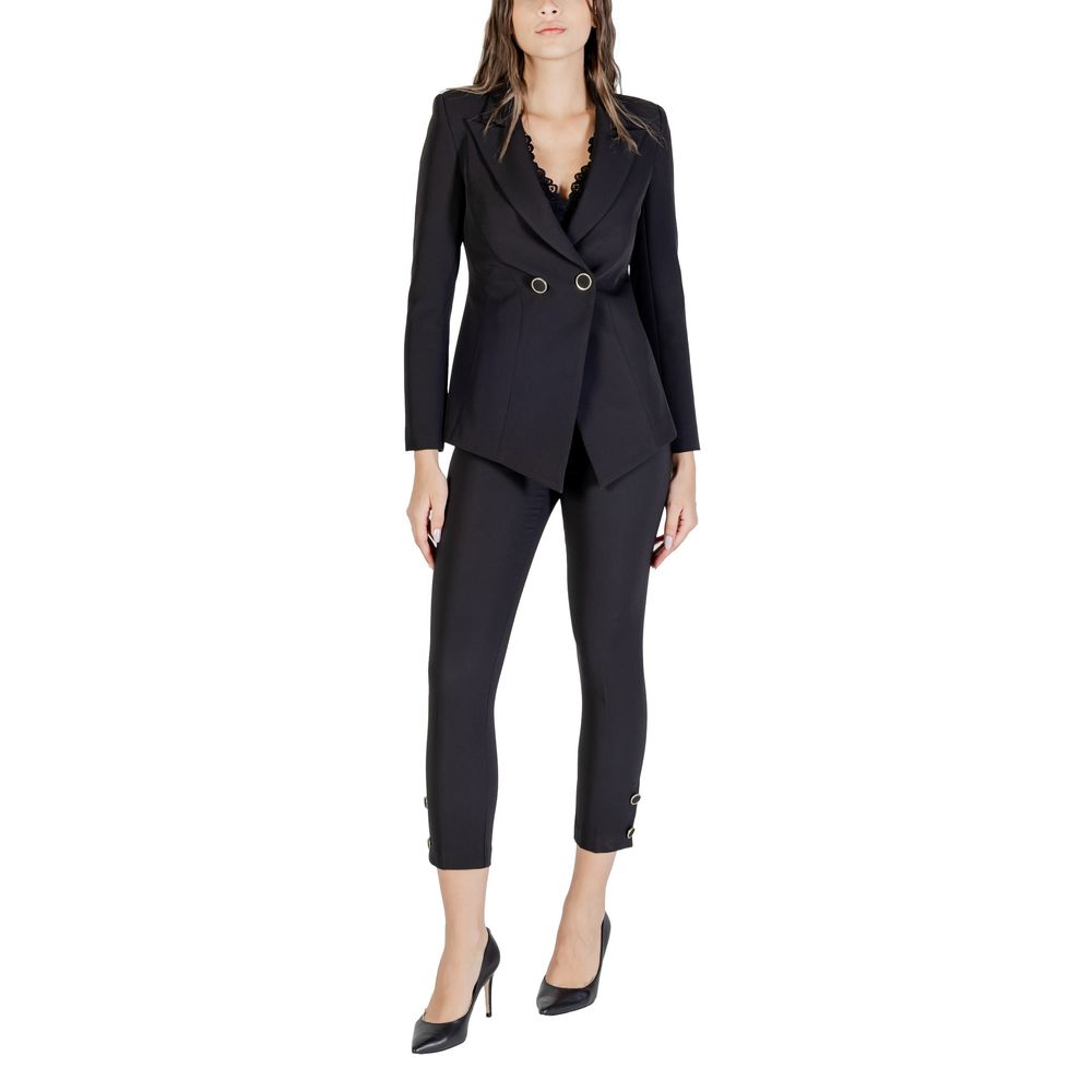 Rinascimento Black Polyester Casual Pants - Eljoys Fashion 