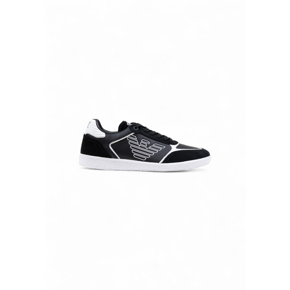 EA7 Emporio Armani Black And White Leather Athletic Sneakers EA7 Emporio Armani