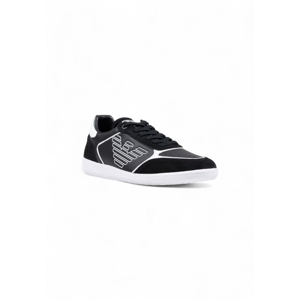 EA7 Emporio Armani Black And White Leather Athletic Sneakers EA7 Emporio Armani