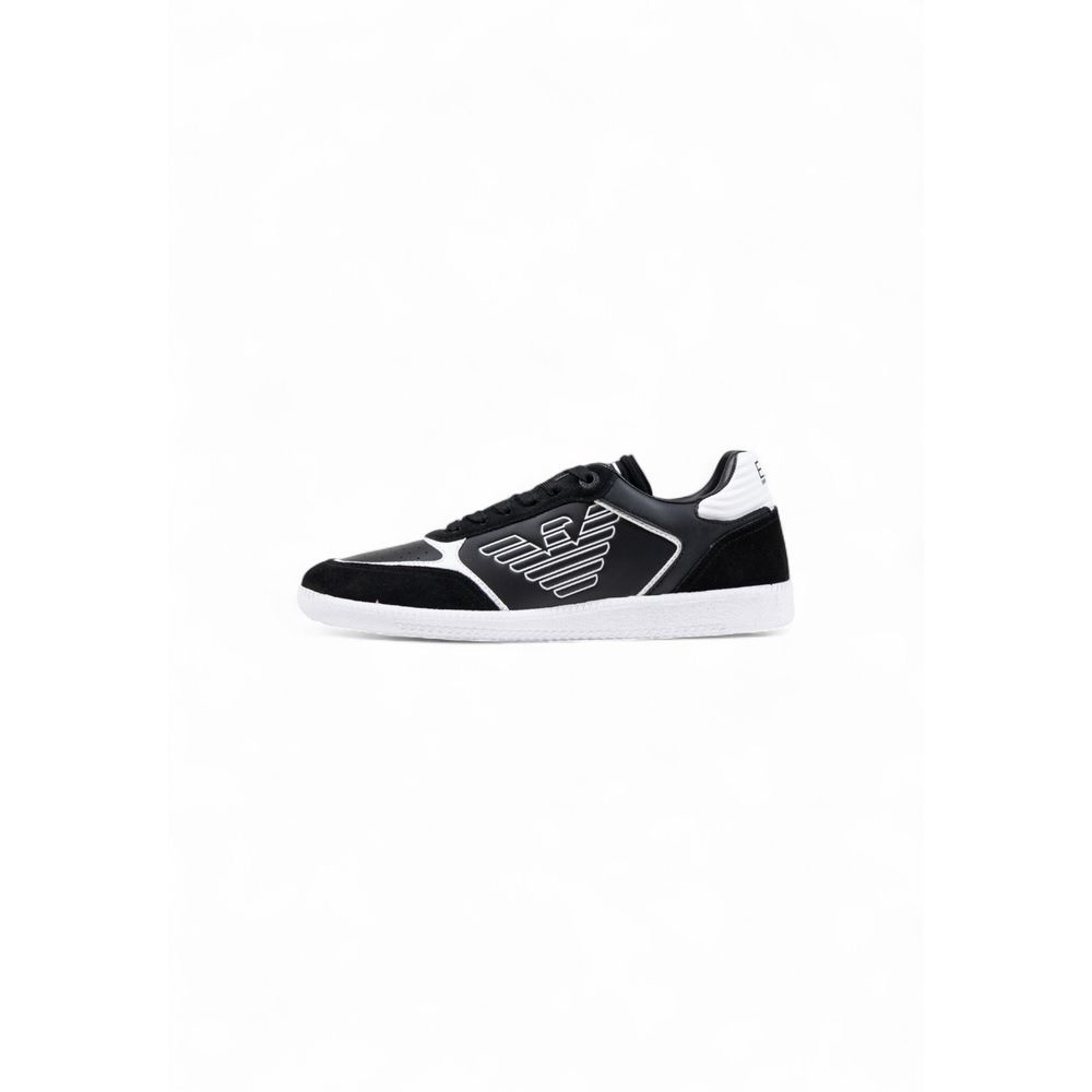 EA7 Emporio Armani Black And White Leather Athletic Sneakers EA7 Emporio Armani