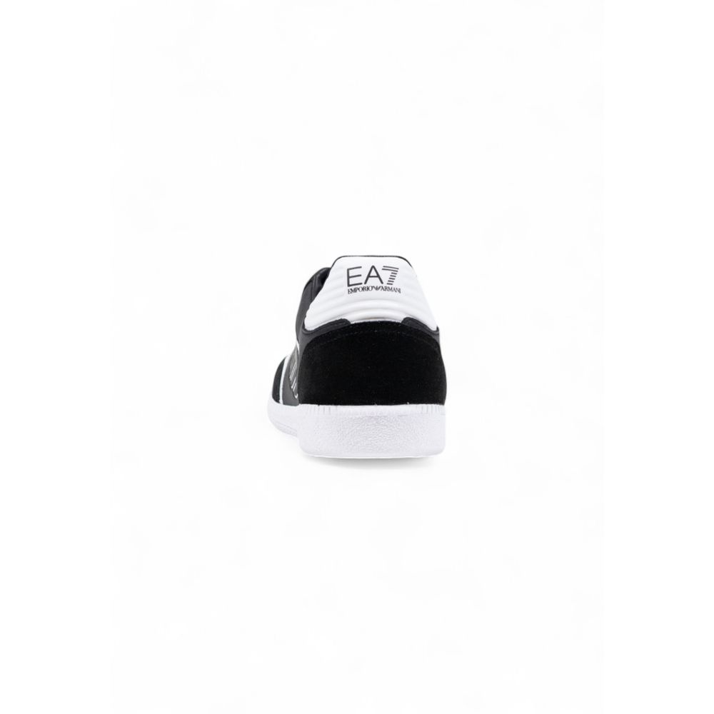 EA7 Emporio Armani Black And White Leather Athletic Sneakers EA7 Emporio Armani