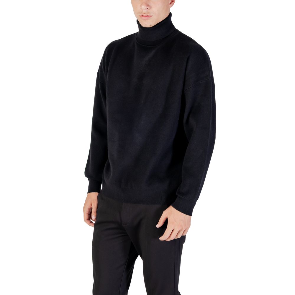Antony Morato Black Viscose Sweatshirt Antony Morato
