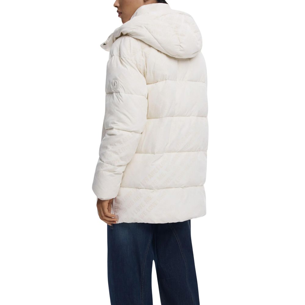 Desigual Cream Polyester Coat Desigual