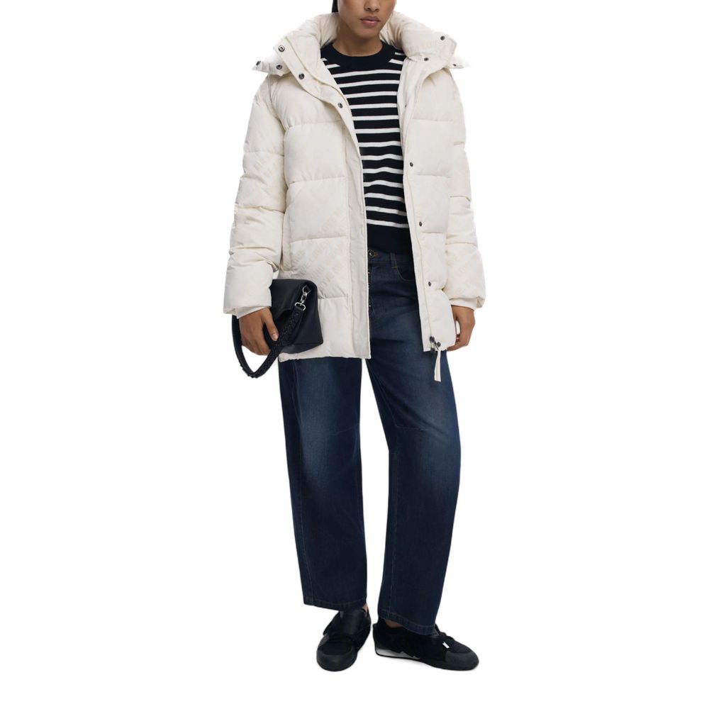 Desigual Cream Polyester Coat Desigual