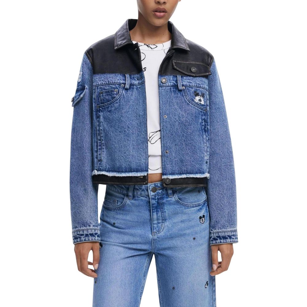 Desigual Blue Cotton Denim Jacket Desigual