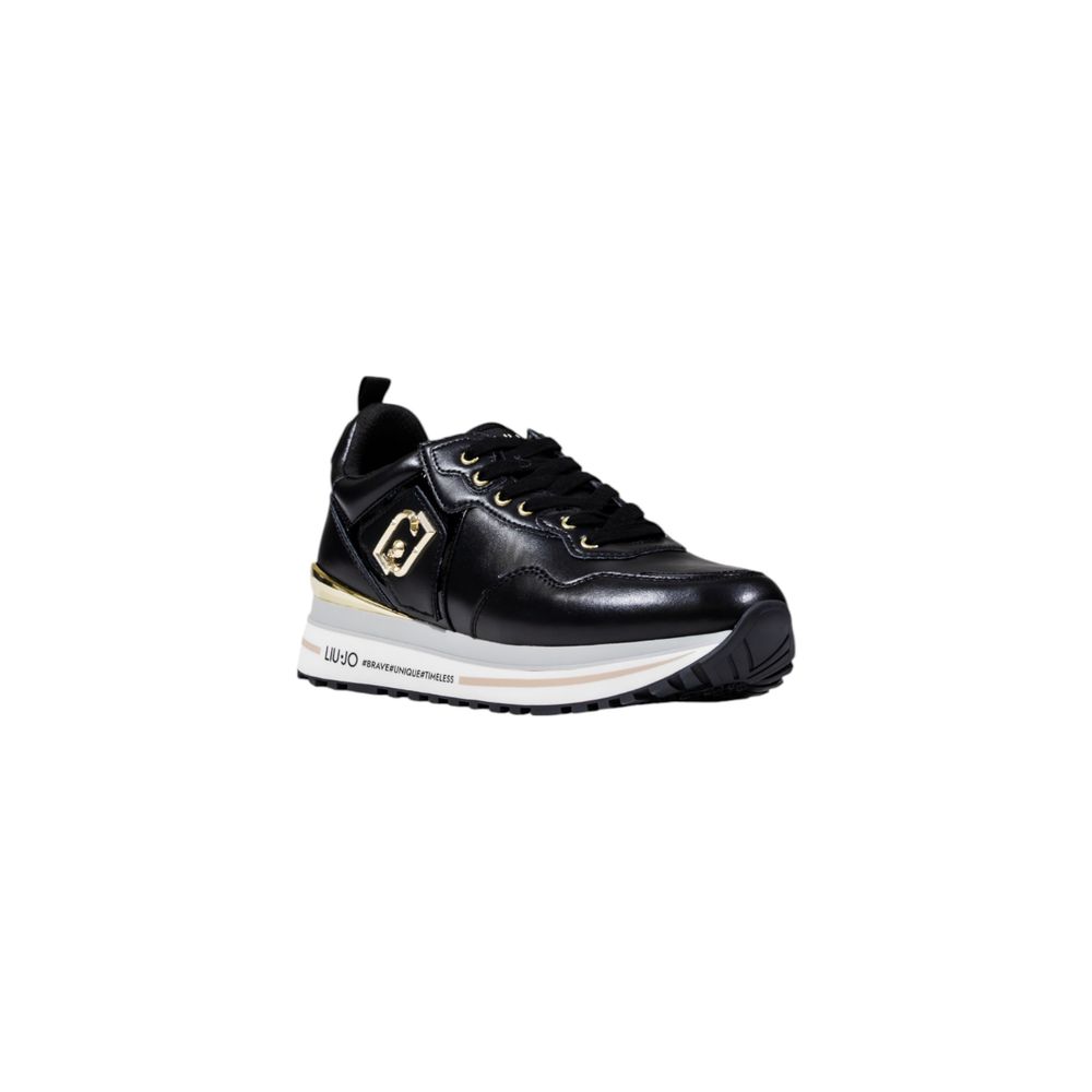 Liu Jo Black Artificial Leather Platform Sneakers Liu Jo