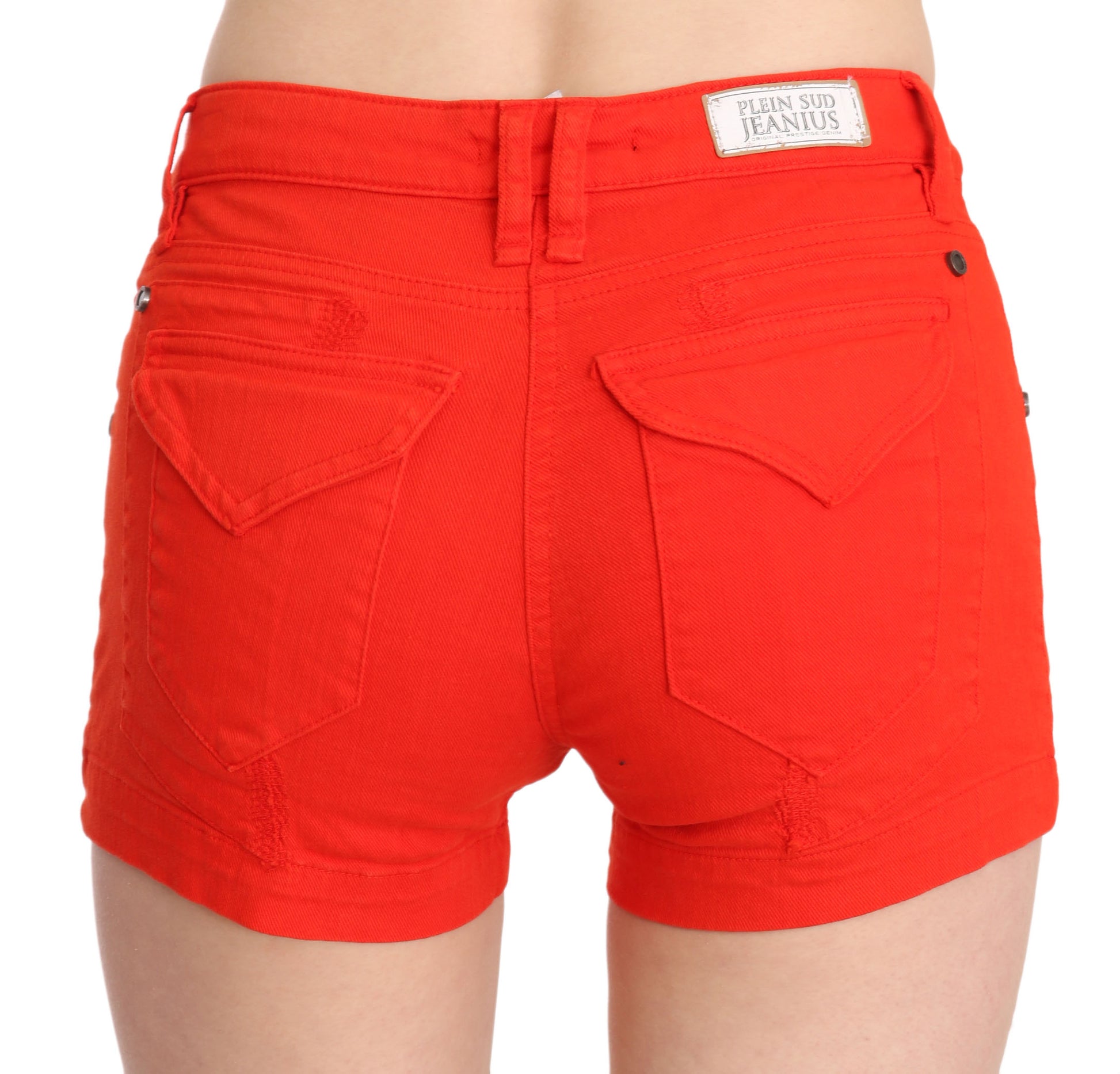 PLEIN SUD Orange Mid Waist Cotton Denim Mini PLEIN SUD