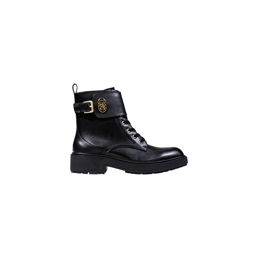 Liu Jo Black Artificial Leather Lace-Up Boots Liu Jo