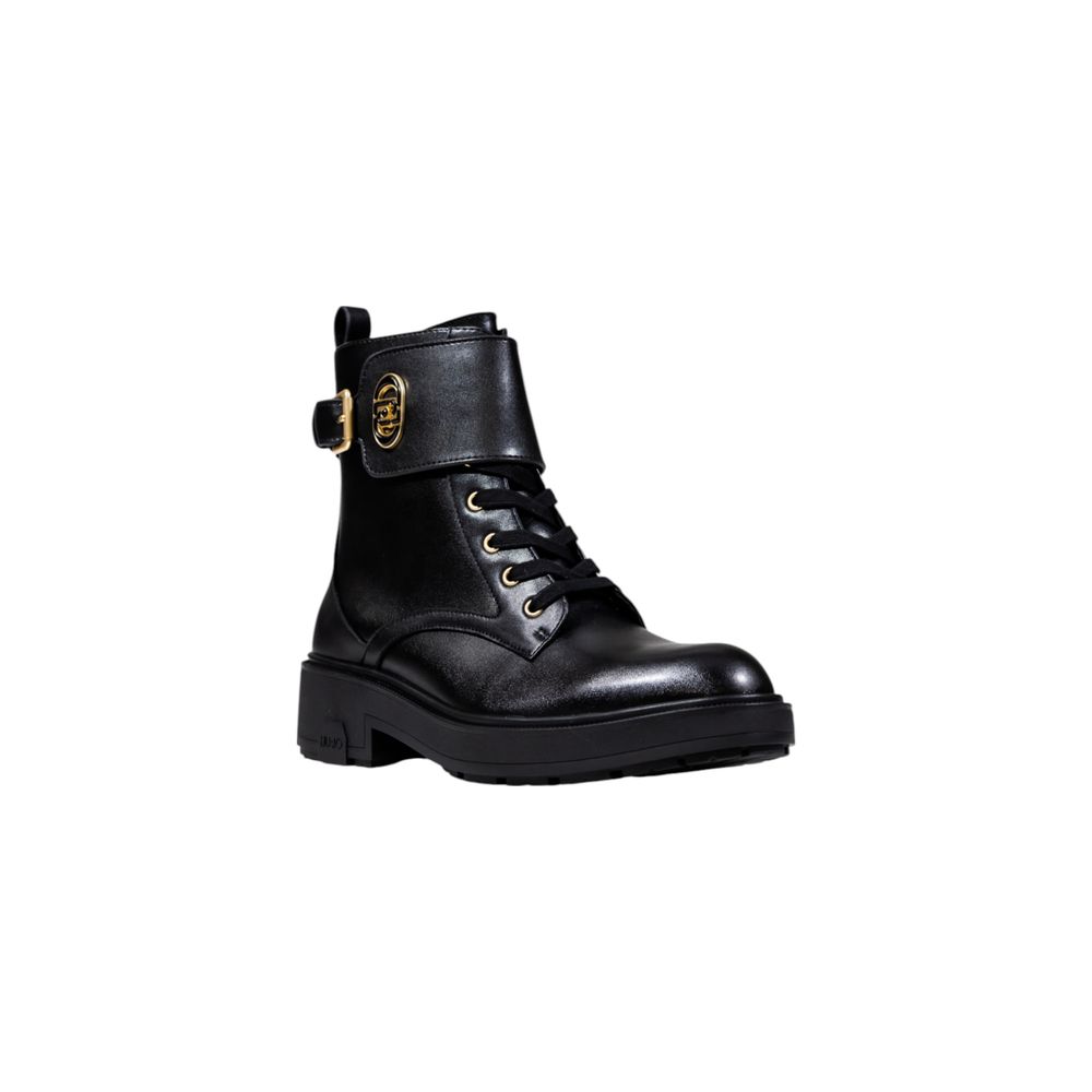 Liu Jo Black Artificial Leather Lace-Up Boots Liu Jo