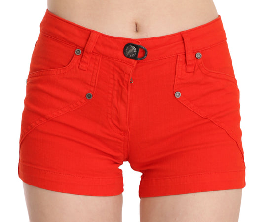 PLEIN SUD Orange Mid Waist Cotton Denim Mini PLEIN SUD