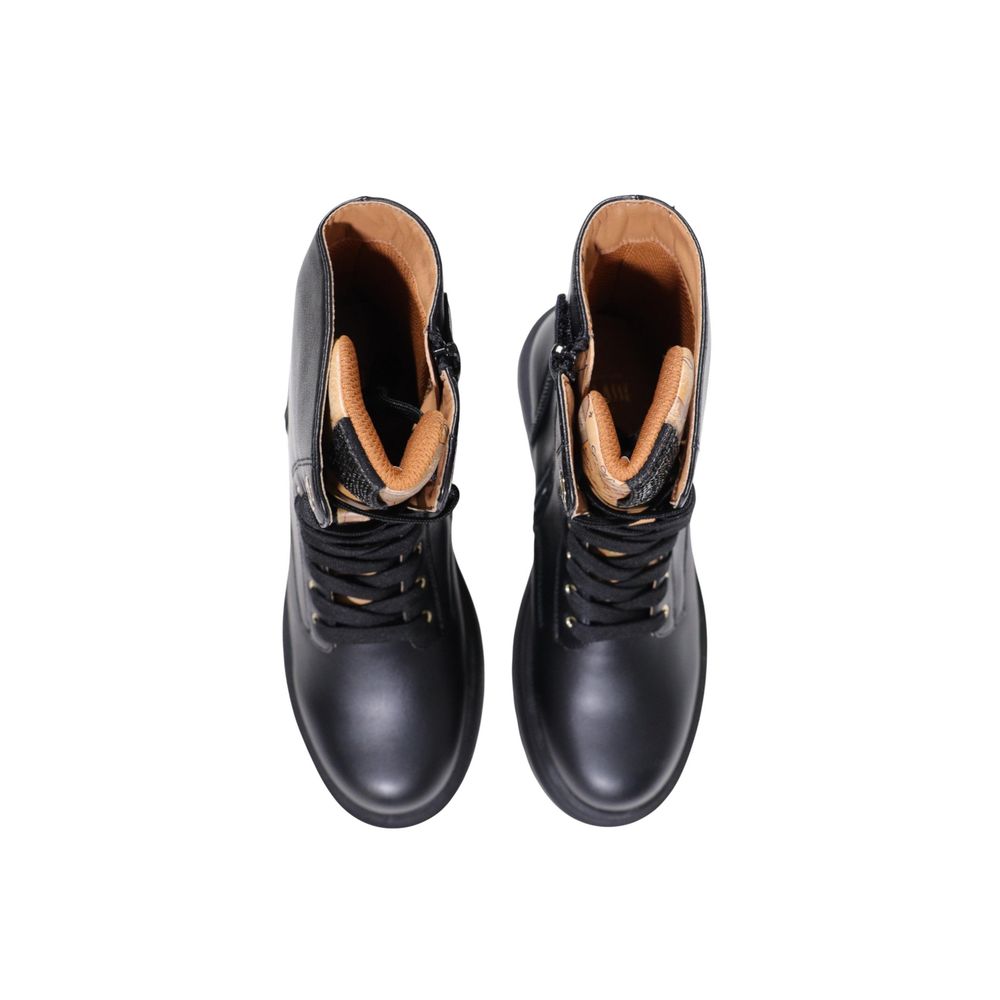 Alviero Martini Prima Classe Black Polyethylene Lace-Up Boots Alviero Martini Prima Classe