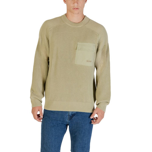 Hugo Boss Green Cotton Sweatshirt Hugo Boss