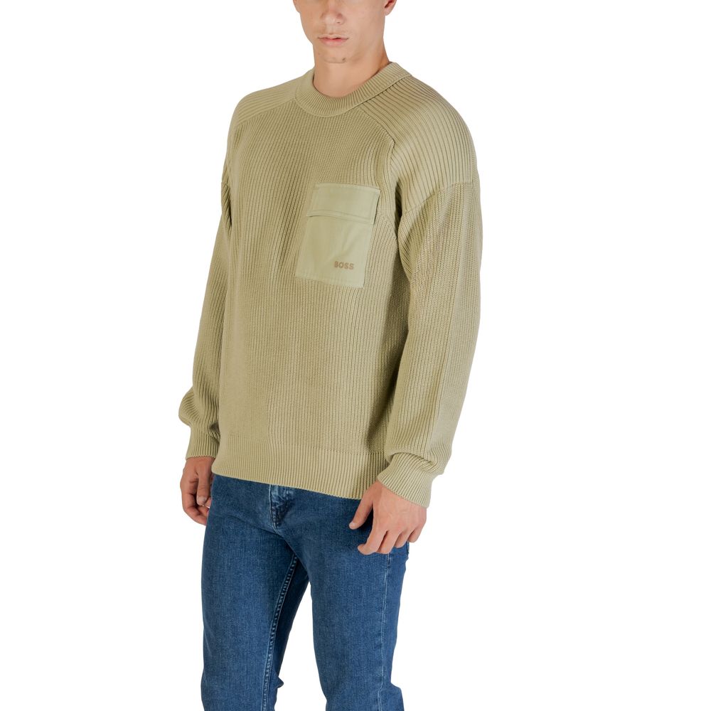 Hugo Boss Green Cotton Sweatshirt Hugo Boss