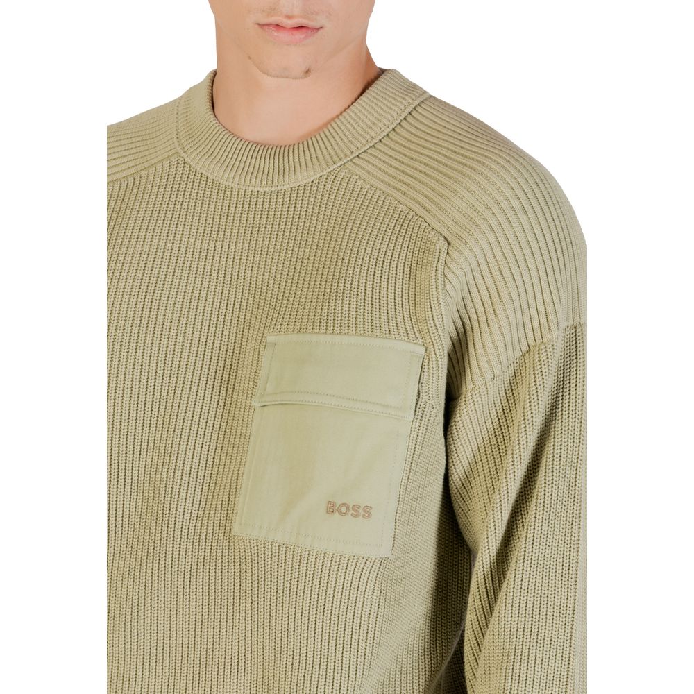 Hugo Boss Green Cotton Sweatshirt Hugo Boss