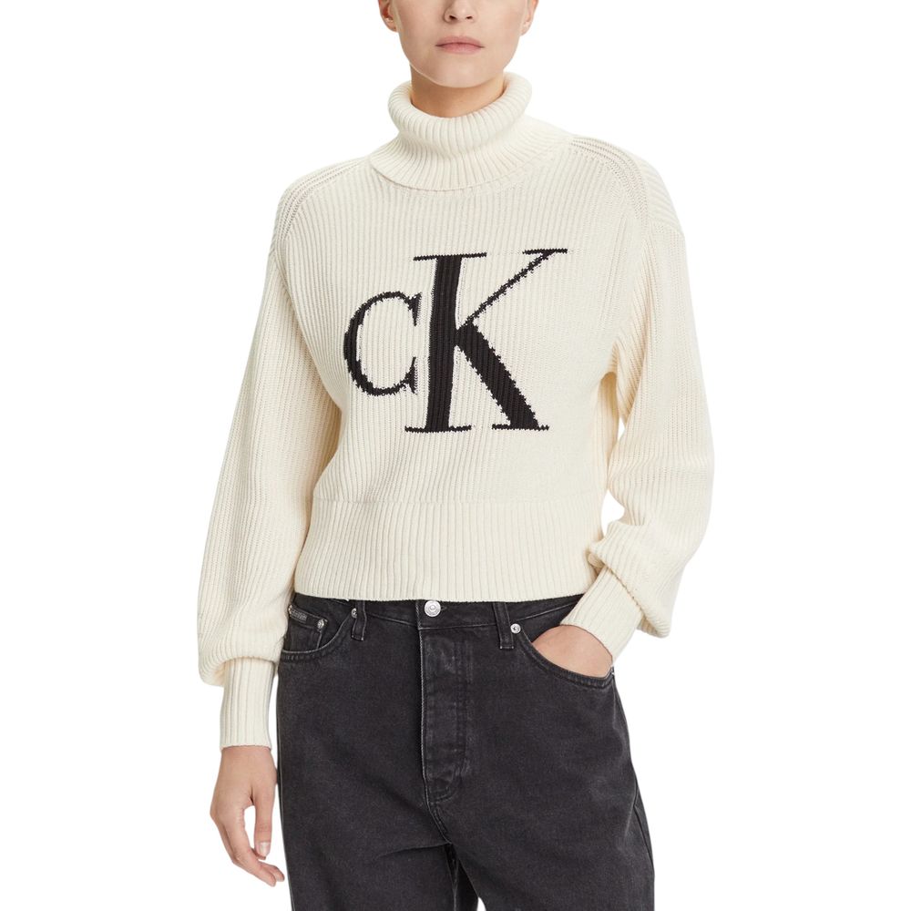 Calvin Klein Jeans Beige Cotton Sweatshirt Calvin Klein Jeans