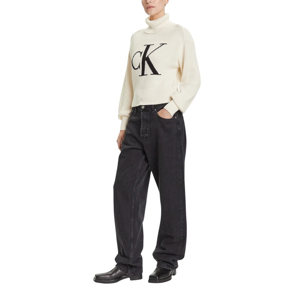 Calvin Klein Jeans Beige Cotton Sweatshirt Calvin Klein Jeans