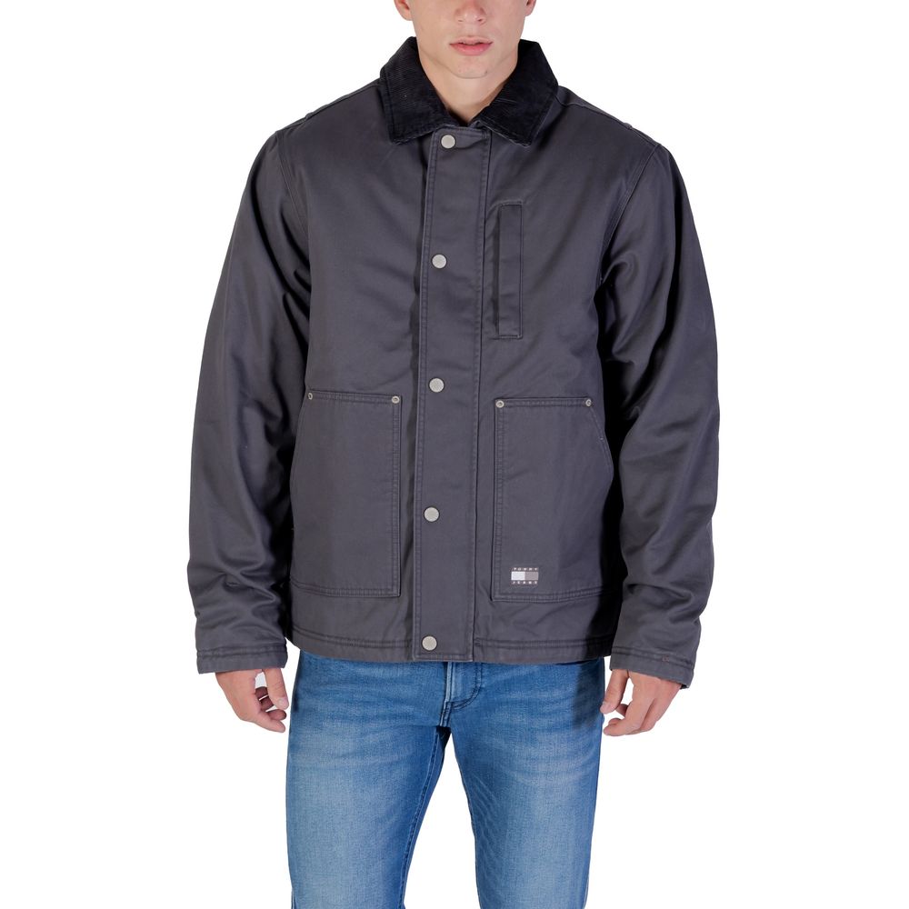 Tommy Hilfiger Jeans Gray Recycled Cotton Denim Jacket Tommy Hilfiger Jeans