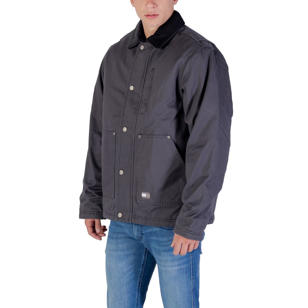 Tommy Hilfiger Jeans Gray Recycled Cotton Denim Jacket Tommy Hilfiger Jeans