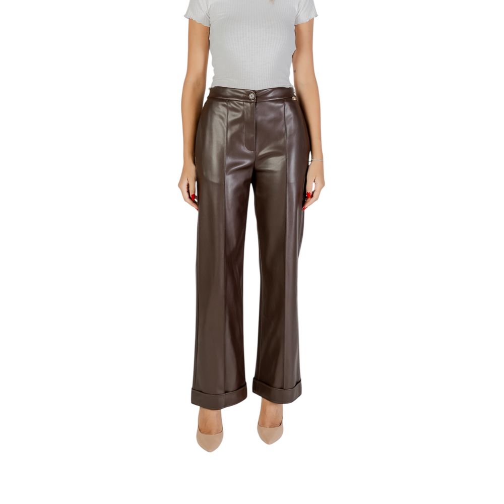 Liu Jo Brown Polyester Casual Pants Liu Jo
