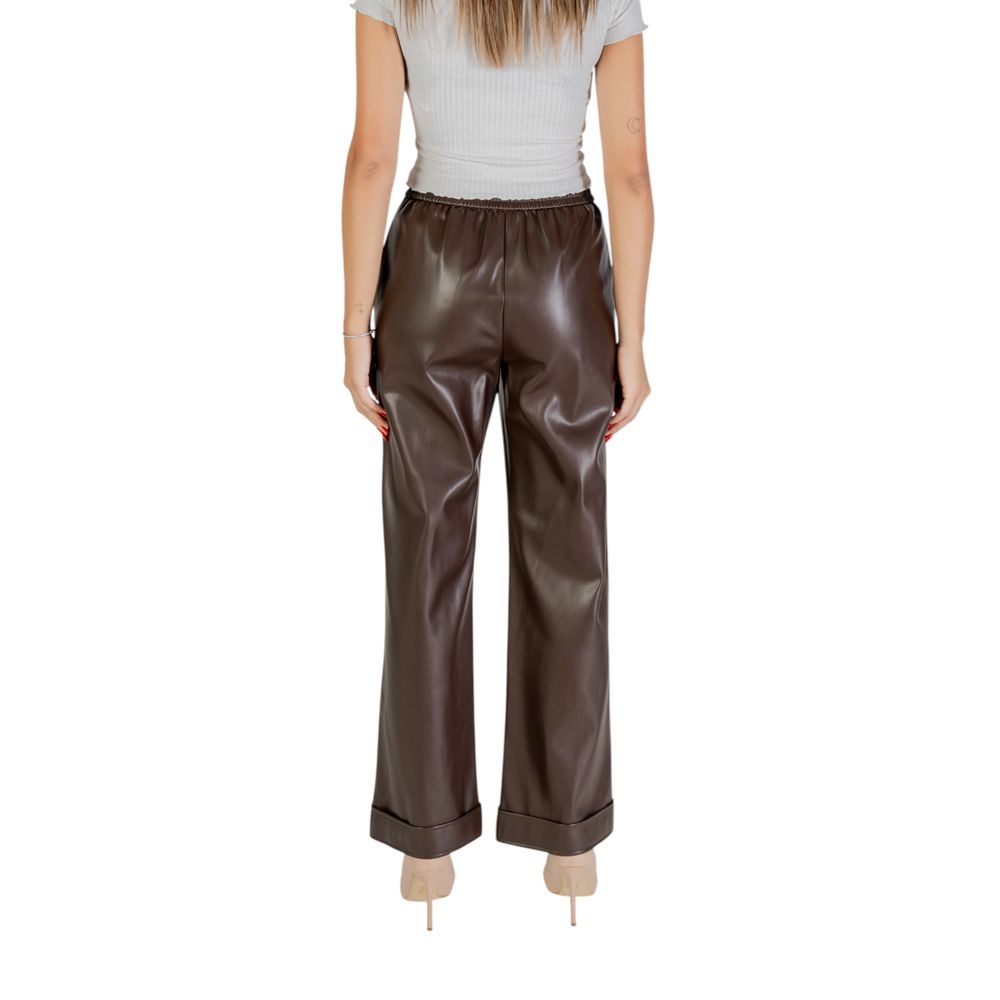 Liu Jo Brown Polyester Casual Pants Liu Jo