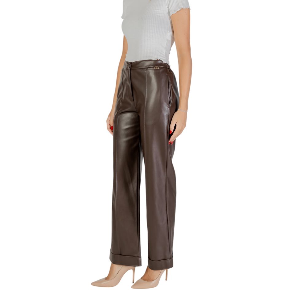 Liu Jo Brown Polyester Casual Pants Liu Jo