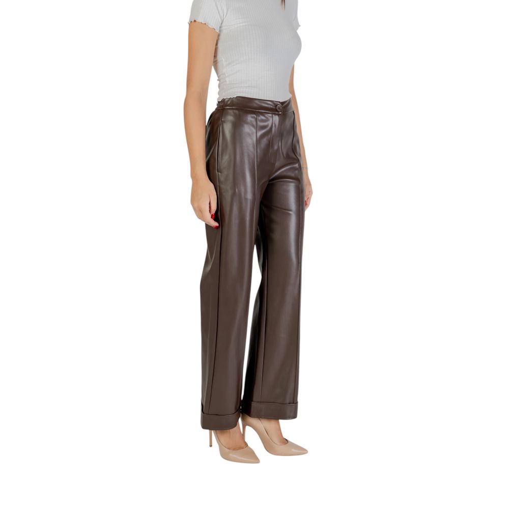 Liu Jo Brown Polyester Casual Pants Liu Jo