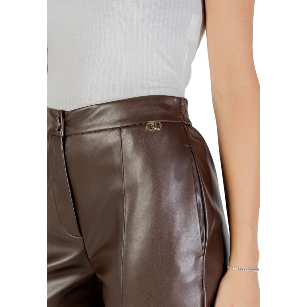 Liu Jo Brown Polyester Casual Pants Liu Jo