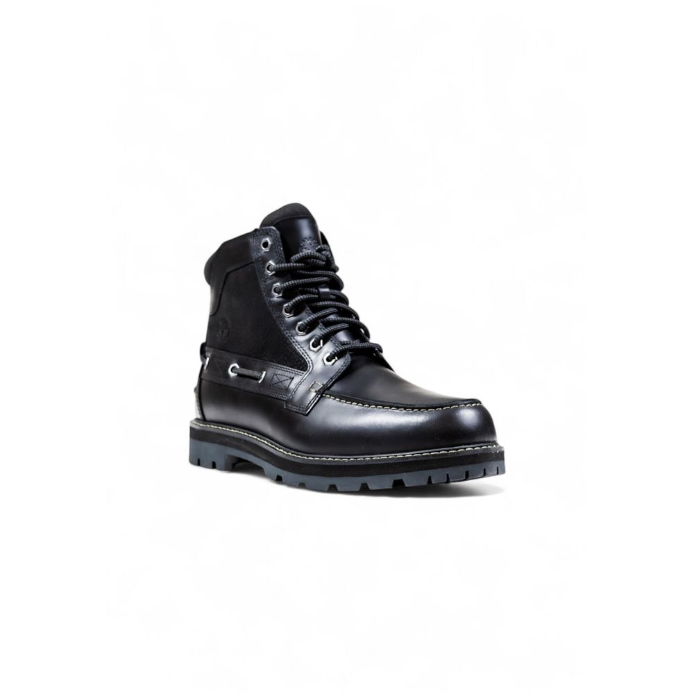 Timberland Black Leather Lace-Up Boots Timberland