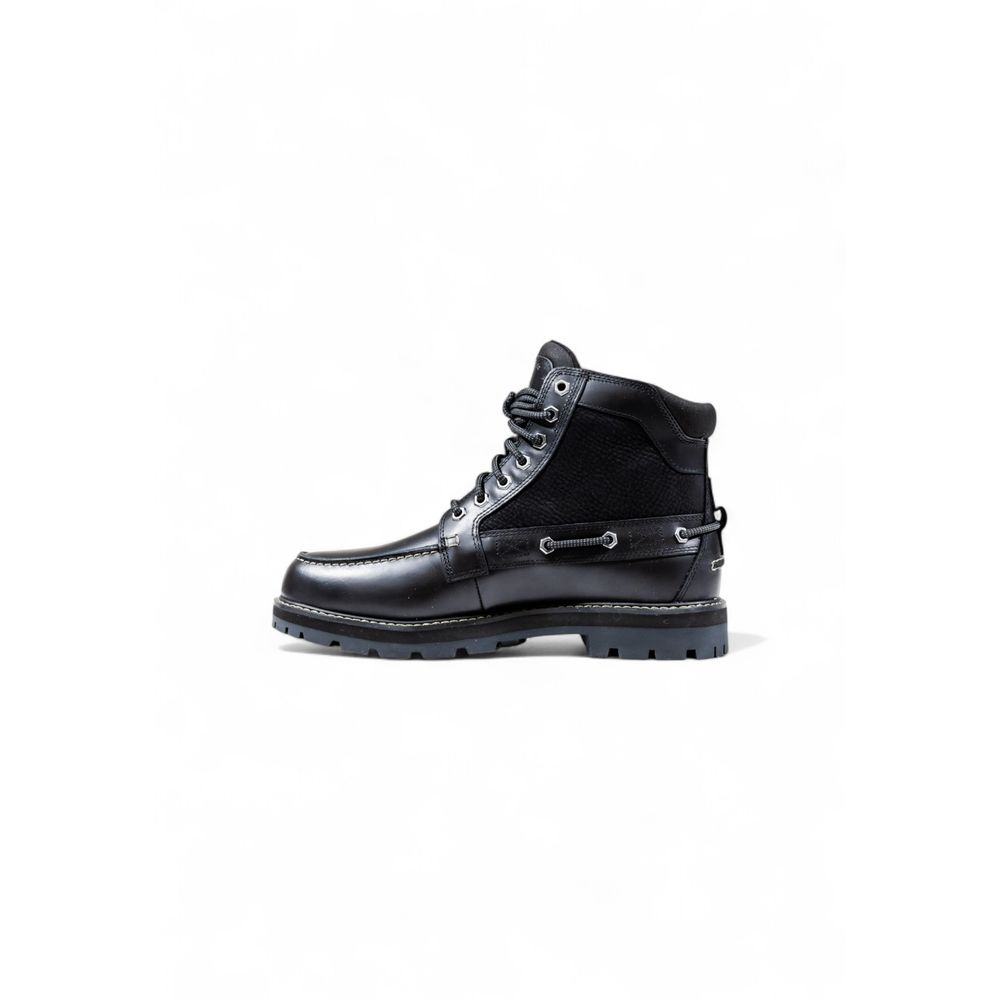 Timberland Black Leather Lace-Up Boots Timberland