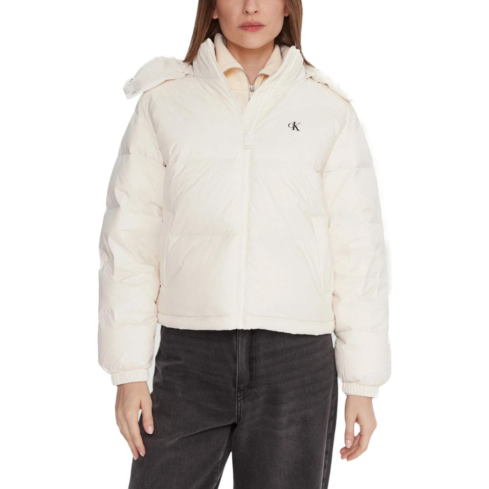 Calvin Klein Jeans Cream Polyamide Coat Calvin Klein Jeans