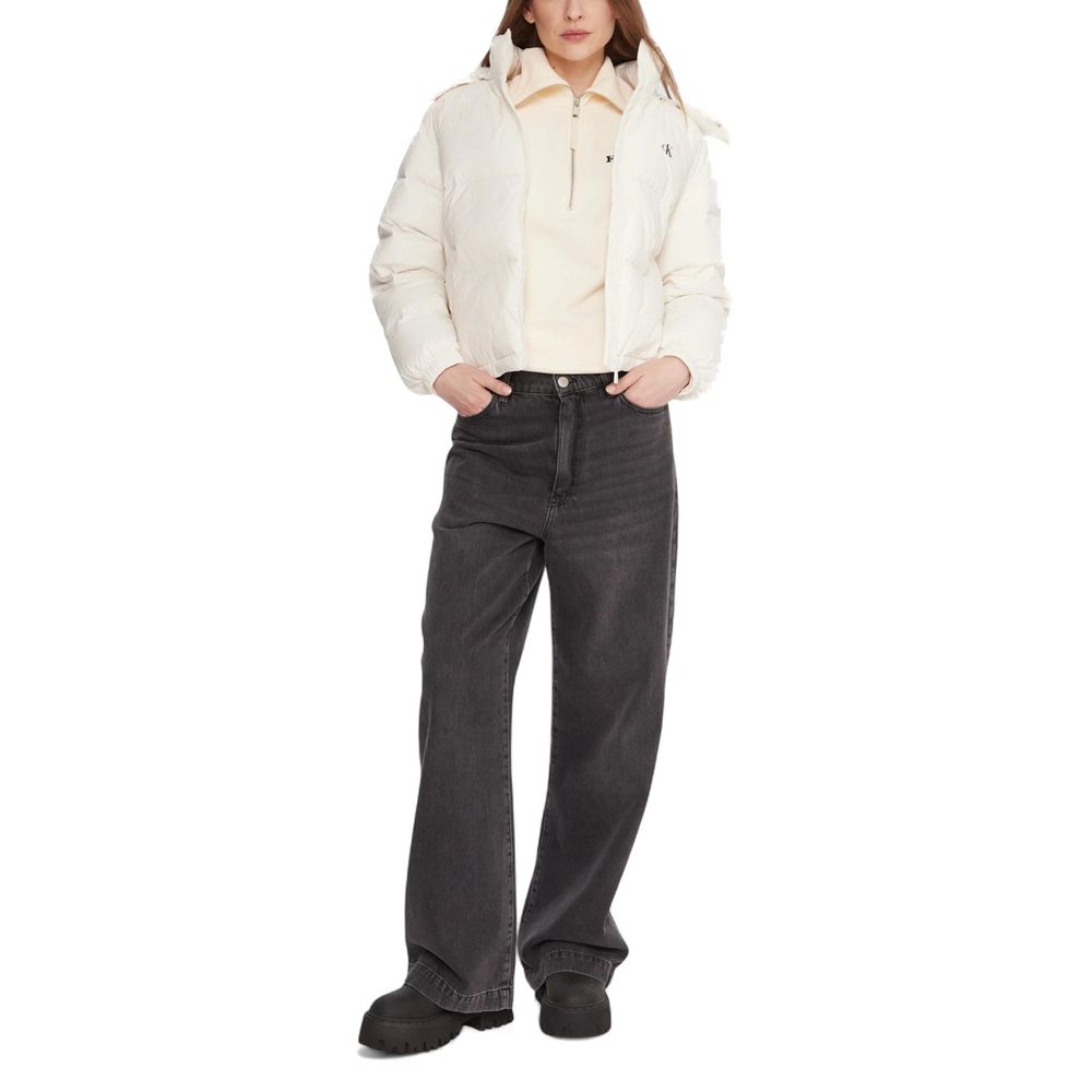 Calvin Klein Jeans Cream Polyamide Coat Calvin Klein Jeans