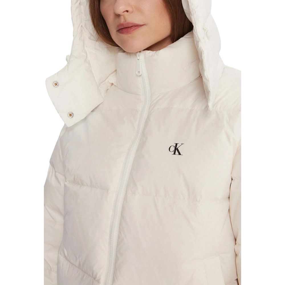 Calvin Klein Jeans Cream Polyamide Coat Calvin Klein Jeans