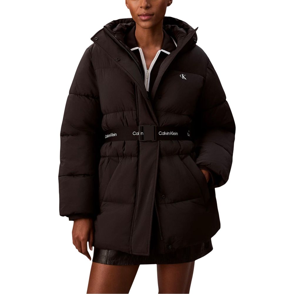 Calvin Klein Jeans Black Polyamide Coat Calvin Klein Jeans
