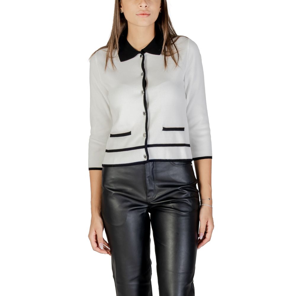 Morgan De Toi Black And White Viscose Sweatshirt Morgan De Toi