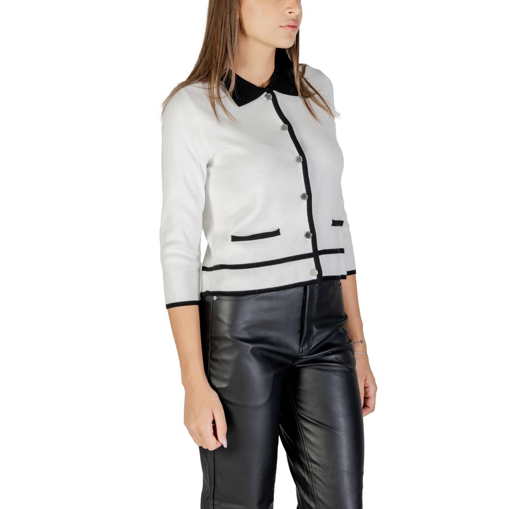 Morgan De Toi Black And White Viscose Sweatshirt Morgan De Toi