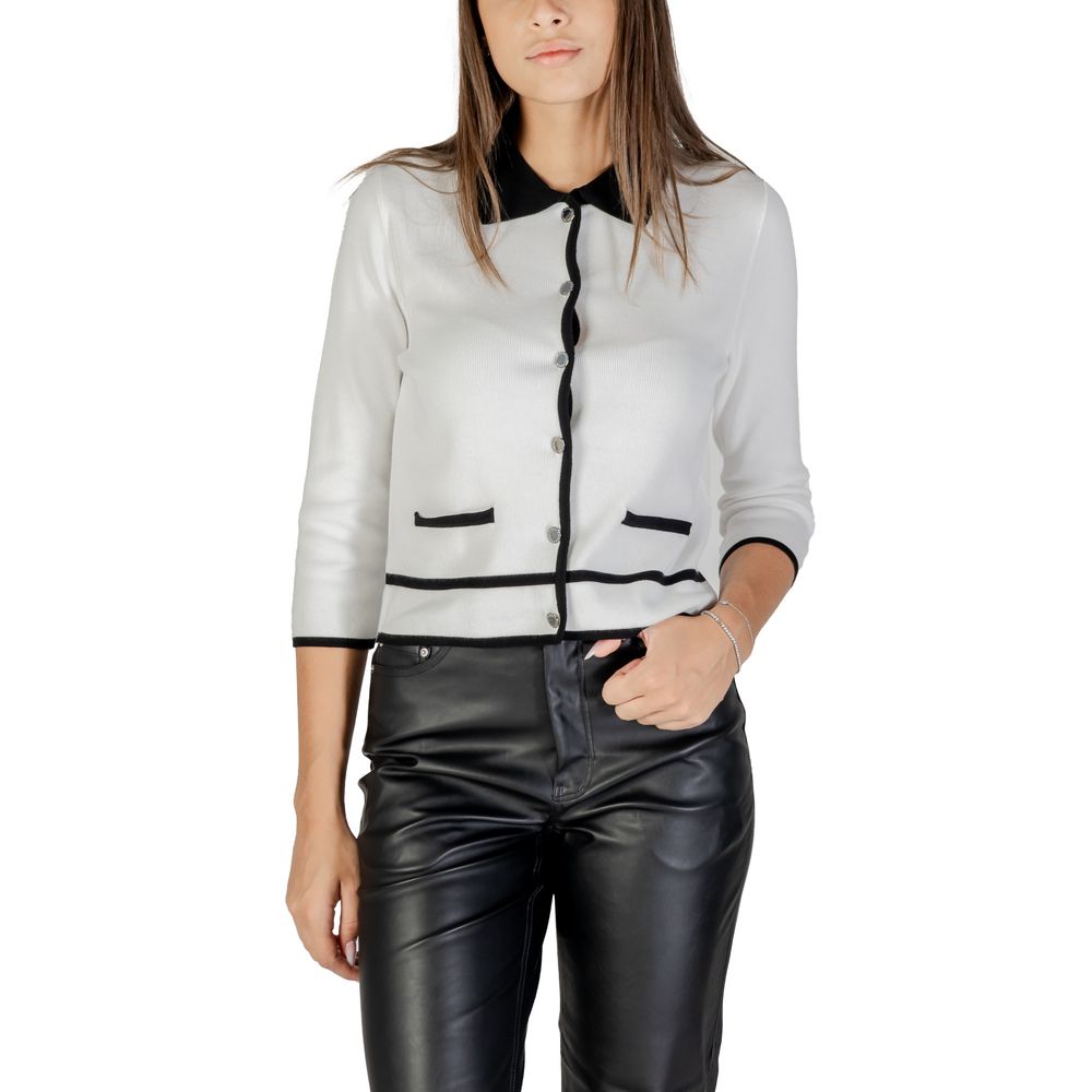 Morgan De Toi Black And White Viscose Sweatshirt Morgan De Toi