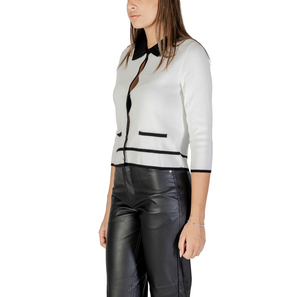 Morgan De Toi Black And White Viscose Sweatshirt Morgan De Toi