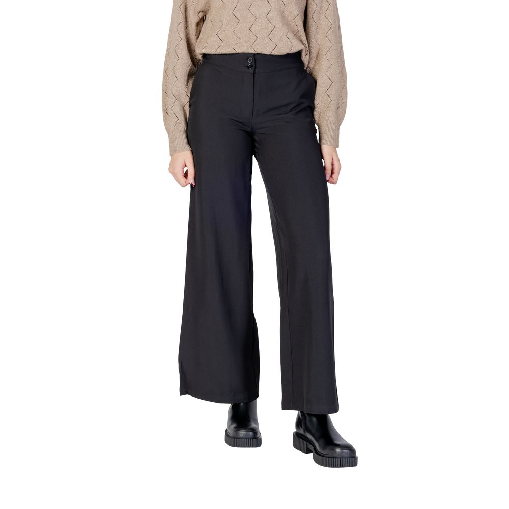 Jacqueline De Yong Black Polyester Flared Pants Jacqueline De Yong