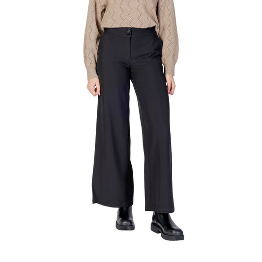 Jacqueline De Yong Black Polyester Flared Pants Jacqueline De Yong