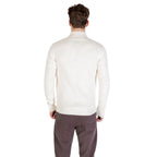 Gianni Lupo Cream Marabou Sweatshirt with soft fabric and relaxed fit, featuring a stylish marabou trim on the collar and cuffs.