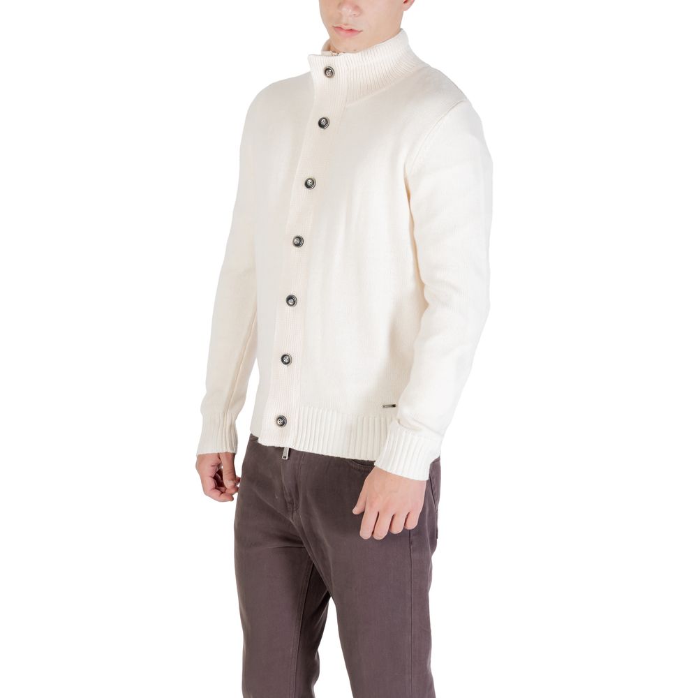 Cream Marabou Sweatshirt by Gianni Lupo, featuring soft fabric and stylish design, shown on a model in a casual setting.