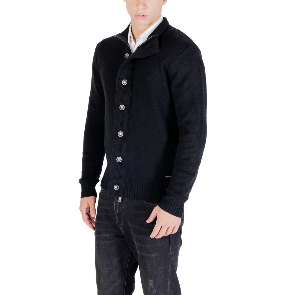 Black Gianni Lupo Marabou Sweatshirt with soft feather-like detailing and relaxed fit, perfect for casual wear.