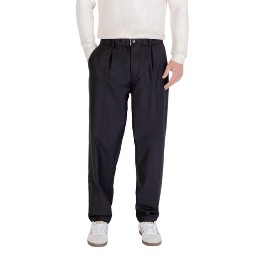 Gianni Lupo Black Cotton Casual Pants Gianni Lupo