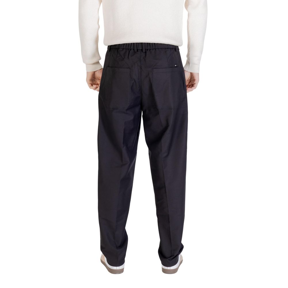 Gianni Lupo Black Cotton Casual Pants Gianni Lupo