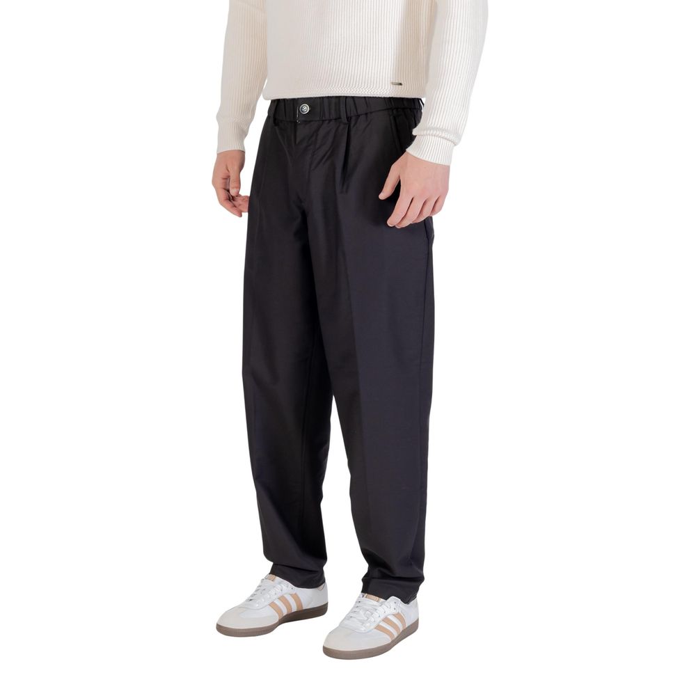 Gianni Lupo Black Cotton Casual Pants Gianni Lupo