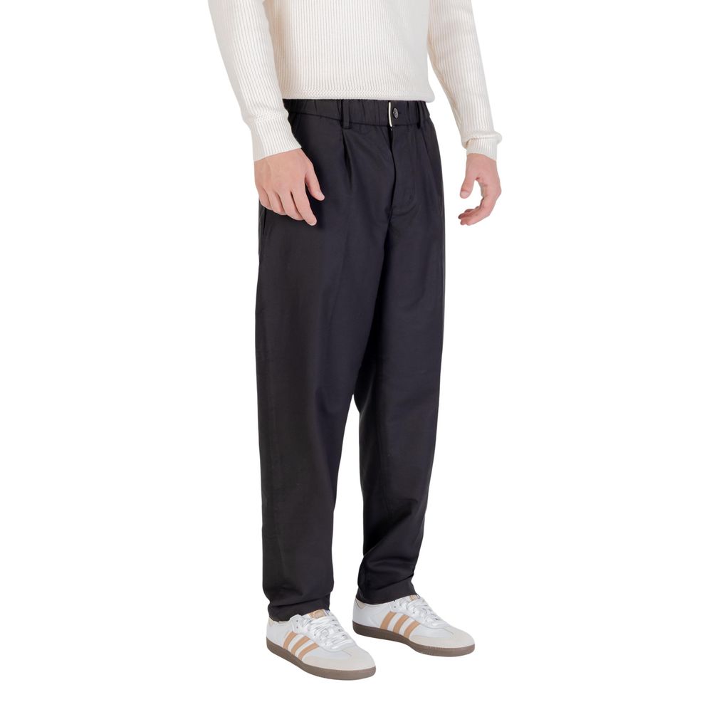 Gianni Lupo Black Cotton Casual Pants Gianni Lupo