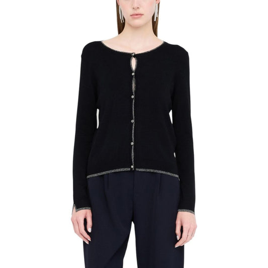 Liu Jo Black Textile Cardigan Liu Jo
