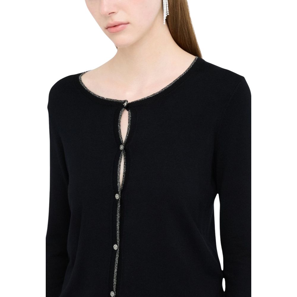 Liu Jo Black Textile Cardigan Liu Jo