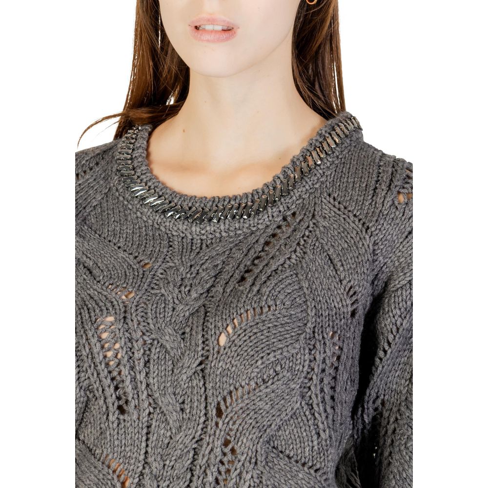 Liu Jo Gray Marabou Sweatshirt Liu Jo