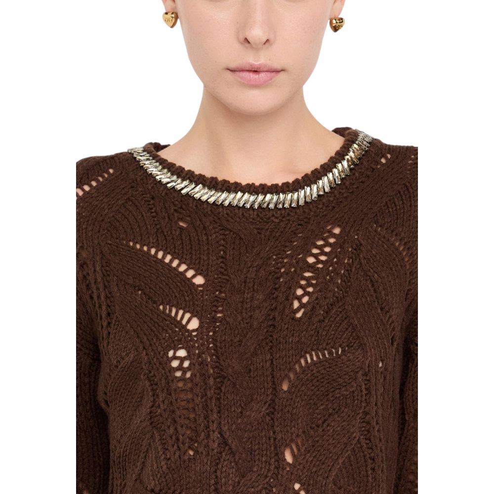 Liu Jo Brown Marabou Sweatshirt Liu Jo